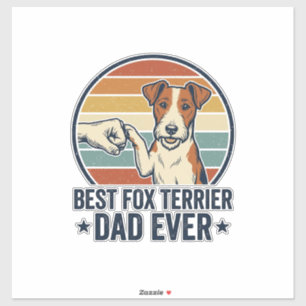 Sticker Meilleur Papa Fox Terrier Vintage T-Shirt pour Amo