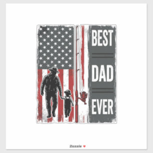 Sticker Meilleur Papa Jamais Drapeau de Pêche Design Vecto