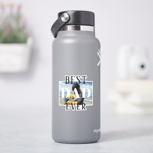 Sticker Meilleur papa Jamais Famille Enfants Père Photo (HydroFlask)