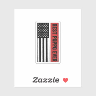 Sticker Meilleur Poppo Patriote Drapeau Graphique Vintage_