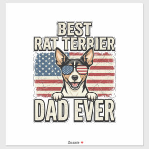 Sticker Meilleur T-shirt pour chien patriote Papa Rat Terr