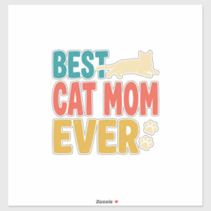 Sticker Meilleure Maman de Chat Vintage Design de Amateur 