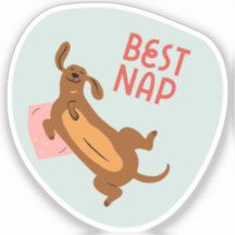 Meilleure nap mignon chien illustré aqua chien