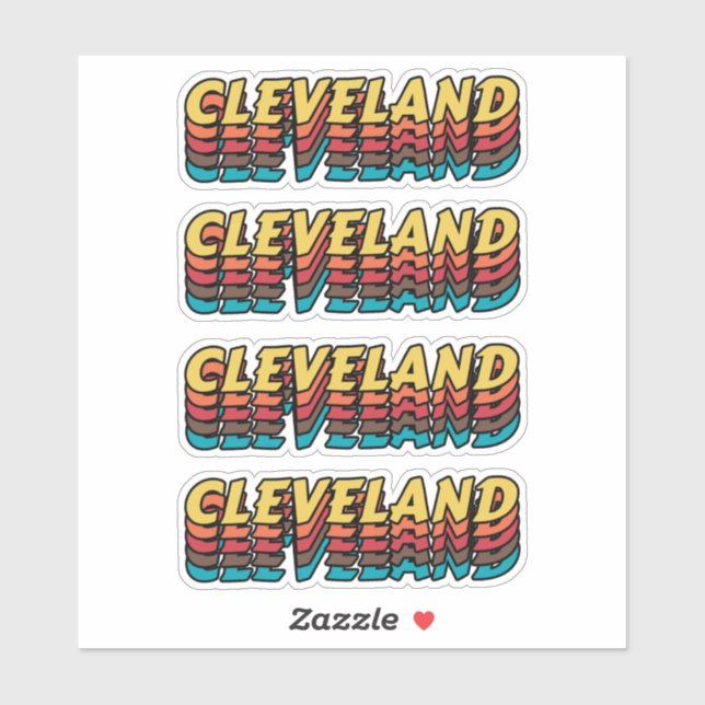 Sticker Meilleure ville pour visiter Cleveland - Nom de la (Feuille)