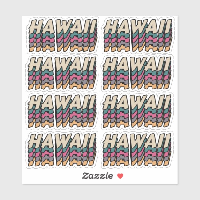 Sticker Meilleure ville pour visiter Hawaii - Nom de la vi (Feuille)