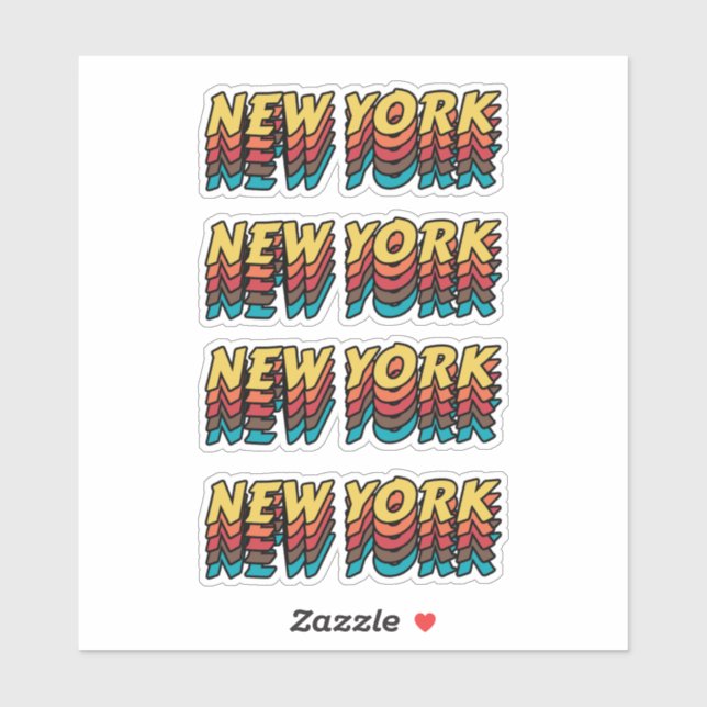 Sticker Meilleure ville pour visiter New York - Nom de la  (Feuille)