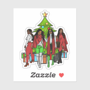 Sticker Melanin Amis de Noël Amis Amis Sistas Noirs