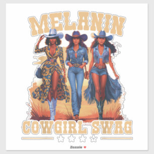 Sticker Melanin Cowgirl Swag