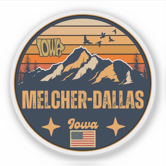 Sticker Melcher-Dallas, Iowa (Devant)