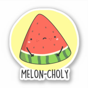 Sticker Melon-choly Funny Sad Watermelon Pun