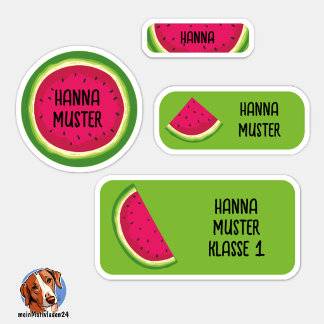 Sticker Melone Namensaufkleber – 24er Set