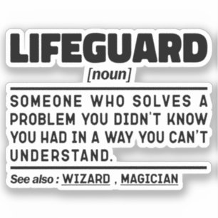 Sticker Mèmes de garde-plage certifiés Lifeguard Noun