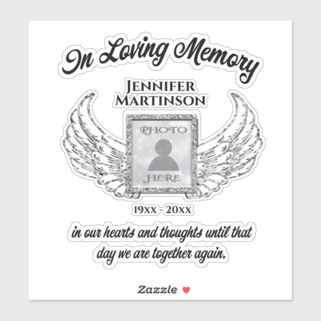 Sticker Mémorial photo en mémoire d'amour (Feuille)