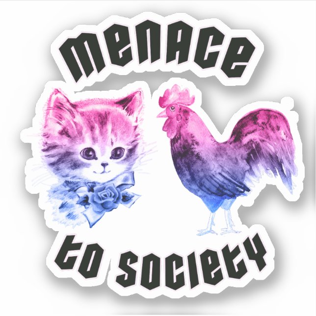 Sticker Menace bisexuelle à la société (Devant)