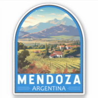 Mendoza Argentina Travel Art Vintage