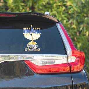Sticker Menorah avec lumière joyeuse Hanoukka