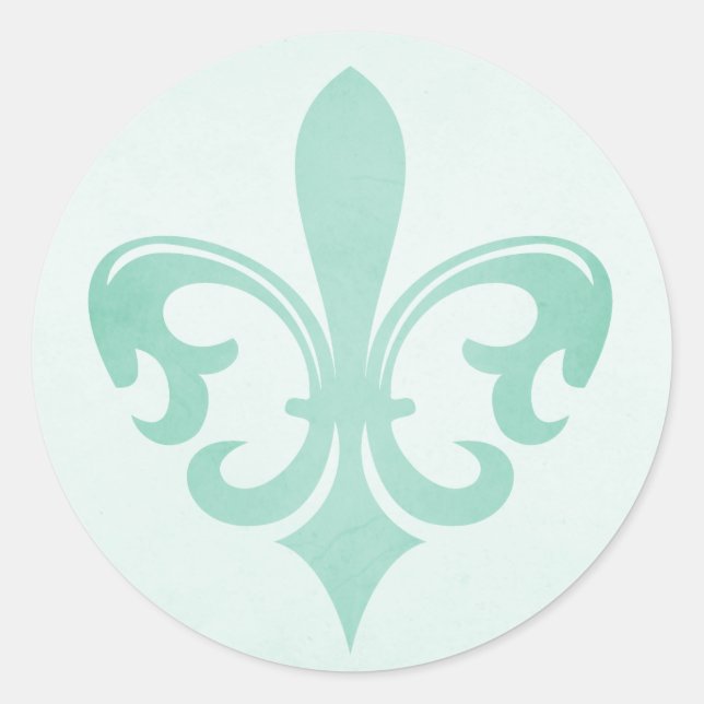 sticker menthe vert Fleur de lis (Devant)