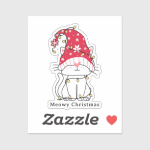 Sticker Meowny Noël drôle mignon chat de Noël