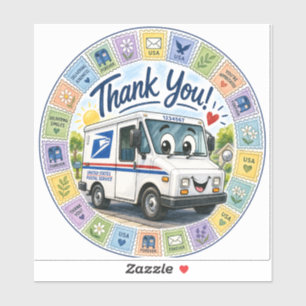 Sticker Merci aux travailleurs postaux 