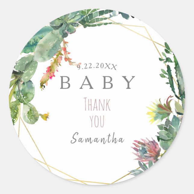 Sticker Merci baby shower (Devant)