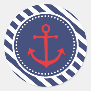 Sticker Merci Baby shower Ancre Nautique