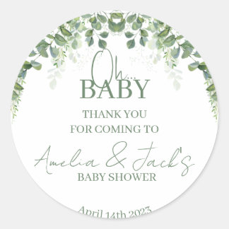 Sticker Merci Baby shower vert