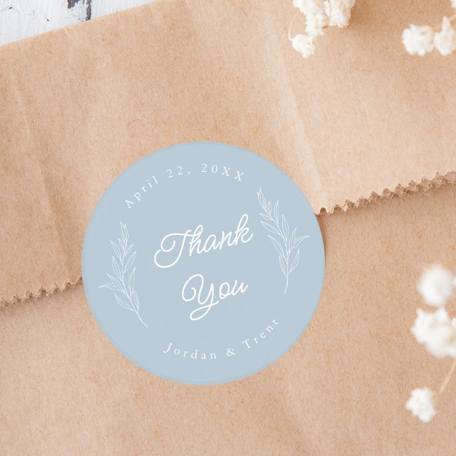 Sticker Merci bleu Dusty Favor Mariage (Créateur téléchargé)