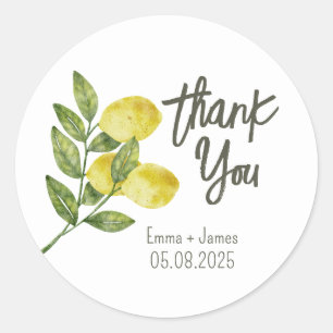 Sticker Merci citrons aquarelle