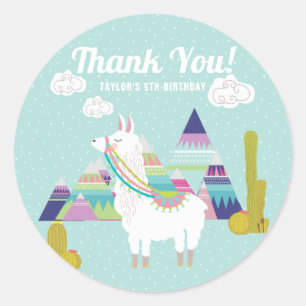 Sticker Merci d'anniversaire de Llama mignon et co