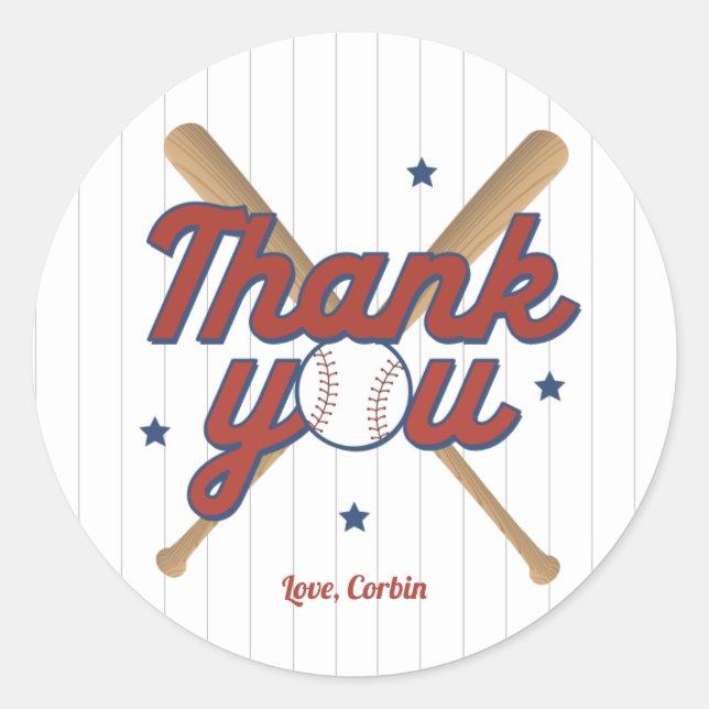 Sticker Merci de baseball (Devant)