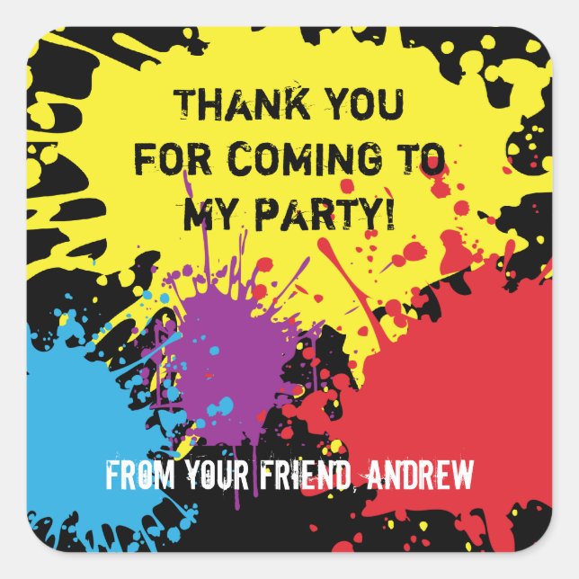 Sticker Merci de la partie de Paintball (Devant)