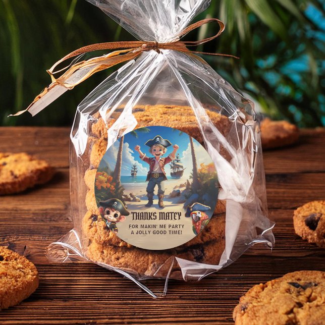 Sticker Merci de pirate de l'île tropicale (Créateur téléchargé)