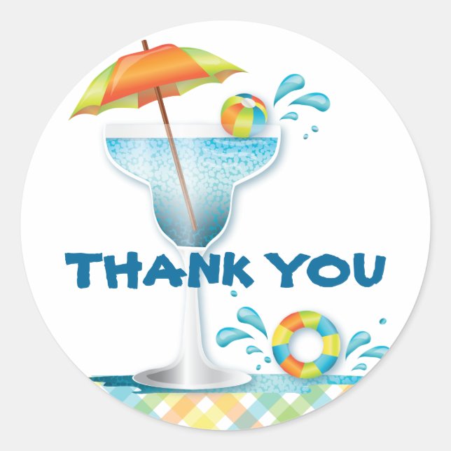Sticker Merci d'été pour la fête de la piscine pou (Devant)