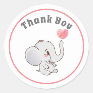 Sticker Merci éléphant bébé