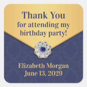 Sticker Merci en or Damask