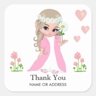 Sticker Merci Fairy & Flowers
