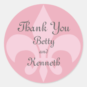 Sticker Merci Fleur de Lise en Pretty Pink