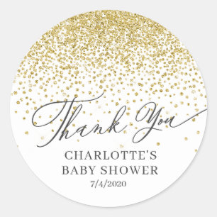 Sticker Merci Gold Parties scintillant Favoriser