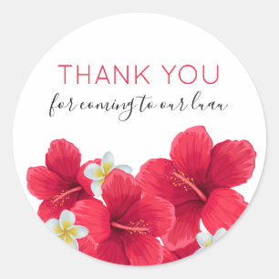 Sticker Merci Hawaiian Luau, Rouge
