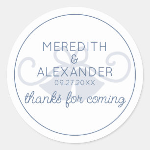 Sticker Merci Mariage bleu Dusty