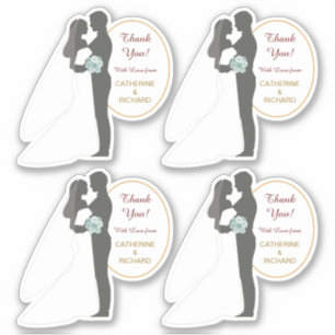 Sticker Merci Mariage de mariée et de chambre de couple Co