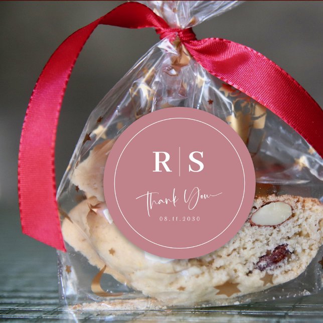 Sticker Merci mariage - Glam or Rose (Wedding Thank You Sticker - Rose Gold Glam)