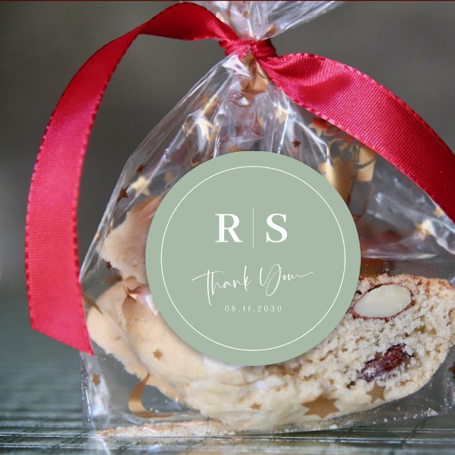 Sticker Merci mariage - Sage & Elegance (Wedding Thank You Sticker - Sage & Elegance)