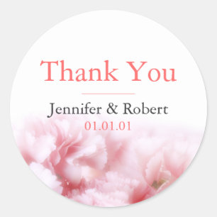 Sticker Merci oeillets roses
