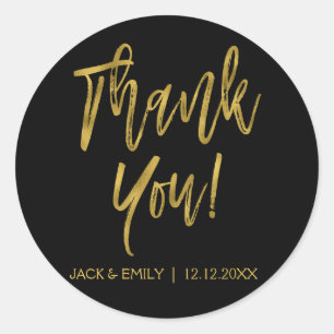 Sticker Merci photo Black and Gold