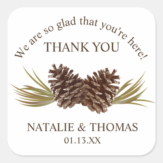 Sticker Merci Pine Cones (Devant)