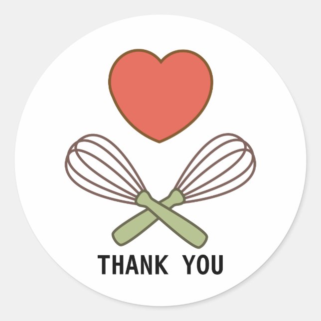 Sticker Merci pour cuisiniers et boulangers (Devant)