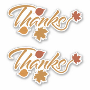 Sticker Merci pour les feuilles d'automne