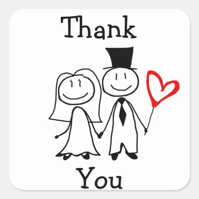 Sticker "Merci" pour Mariage Merci Cartes (Devant)