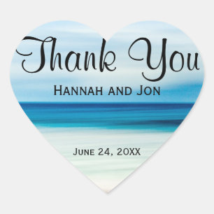 Sticker Merci pour un mariage de plage